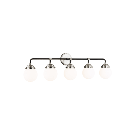 Visual Comfort Cafe 5 Light 38" Wide Bathroom Vanity Light Brushed Nickel