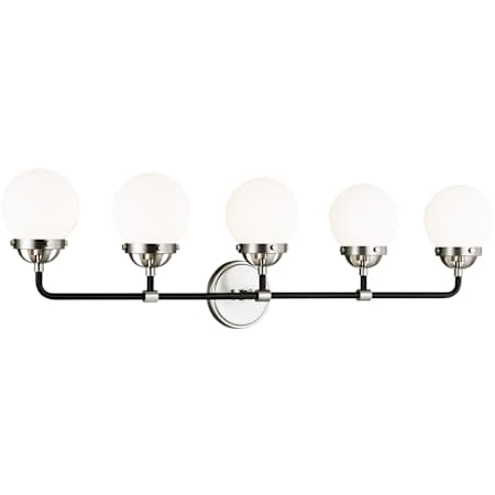 Visual Comfort Cafe 5 Light 38" Wide LED Bathroom Vanity Light Brushed Nickel