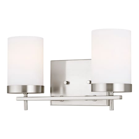 Visual Comfort Zire 2 Light 14" Wide LED Bathroom Vanity Light Brushed Nickel