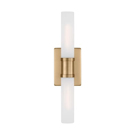 Visual Comfort Keaton 2 Light 20" Wide Bath Bar with Frosted Glass Shades - ADA Satin Brass