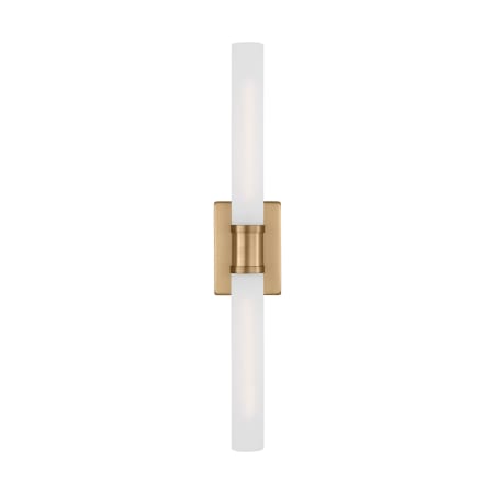 Visual Comfort Keaton 2 Light 30" Wide Bath Bar with Frosted Glass Shades - ADA Satin Brass