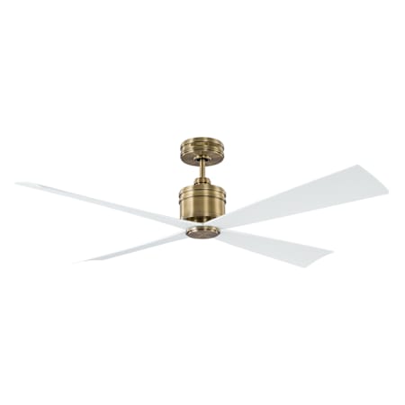 Visual Comfort Launceton 56" 4 Blade Indoor / Outdoor Ceiling Fan with Remote Control Included Hand-Rubbed Antique Brass