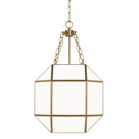 Visual Comfort Morrison 3 Light 14" Wide Pendant with Frosted Glass Shade Satin Brass