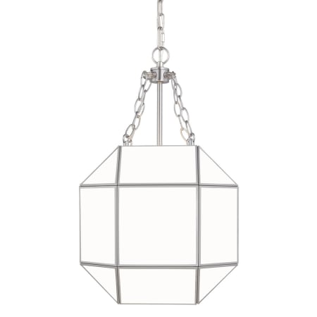 Visual Comfort Morrison 3 Light 14" Wide Pendant with Frosted Glass Shade Brushed Nickel