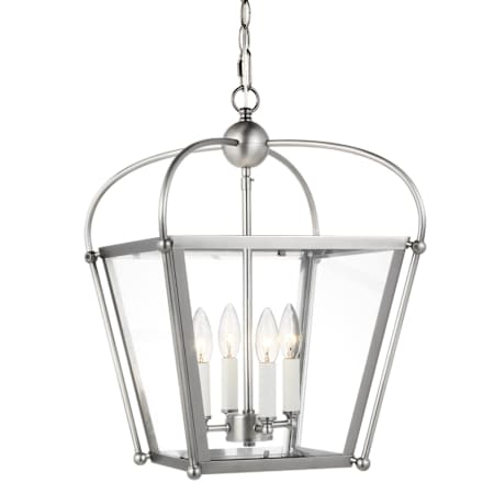 Visual Comfort Charleston 4 Light 14" Wide LED Taper Candle Pendant - Bulbs Included Antique Brushed Nickel