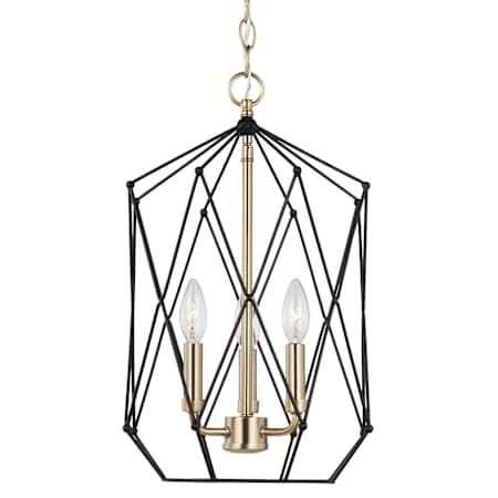 Visual Comfort Zarra 3 Light 12" Wide LED Cage Pendant - Bulbs Included Satin Brass