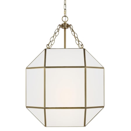 Visual Comfort Morrison 3 Light 19" Wide Pendant with Frosted Glass Shade Satin Brass