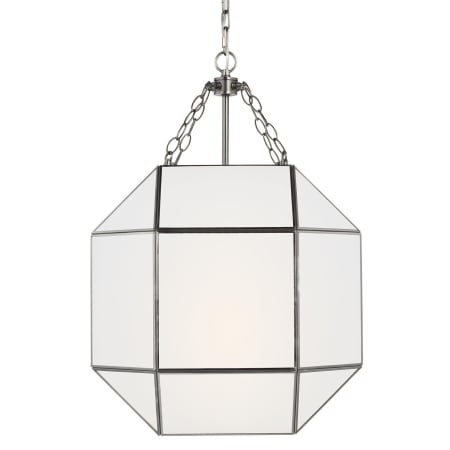 Visual Comfort Morrison 3 Light 19" Wide Pendant with Frosted Glass Shade Antique Brushed Nickel