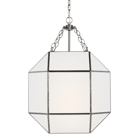 Visual Comfort Morrison 3 Light 19" Wide LED Pendant with Frosted Glass Shade - Bulbs Included Antique Brushed Nickel
