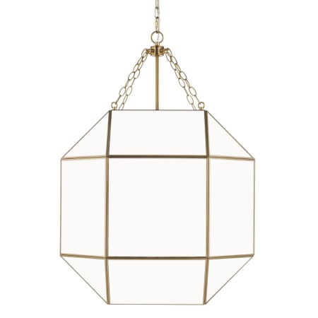 Visual Comfort Morrison 4 Light 23" Wide Pendant with Frosted Glass Shade Satin Brass