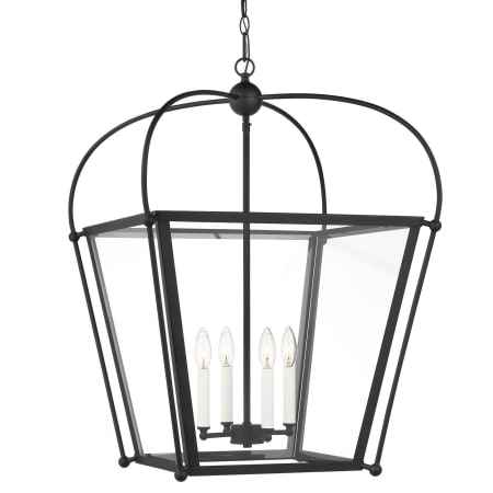 Visual Comfort Charleston 4 Light 21" Wide Taper Candle Pendant Midnight Black