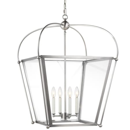 Visual Comfort Charleston 4 Light 21" Wide Taper Candle Pendant Antique Brushed Nickel