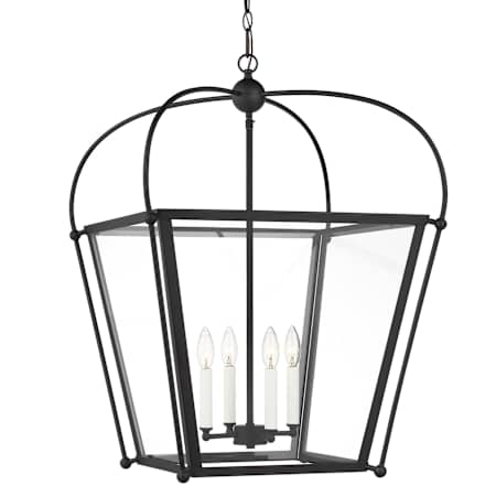 Visual Comfort Charleston 4 Light 21" Wide LED Taper Candle Pendant - Bulbs Included Midnight Black