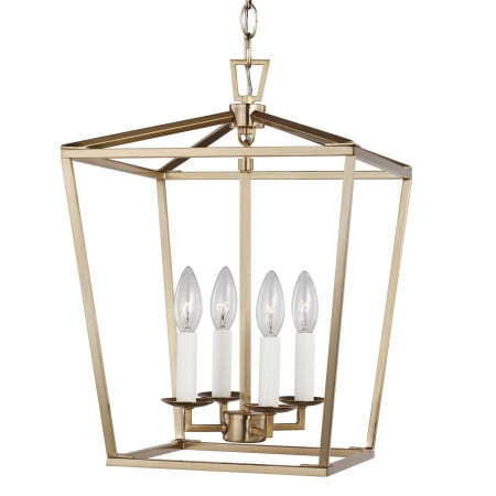 Visual Comfort Dianna 4 Light 13" Wide Taper Candle Pendant Satin Brass