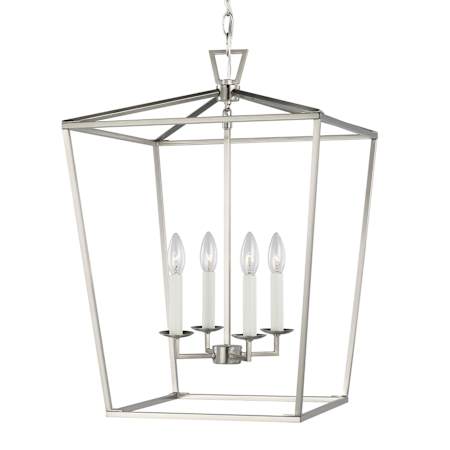 Visual Comfort Dianna 4 Light 17" Wide LED Taper Candle Chandelier Brushed Nickel