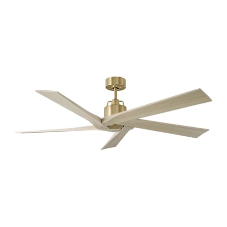 Visual Comfort Aspen 56" 5 Blade Indoor Ceiling Fan Burnished Brass / Washed White Oak