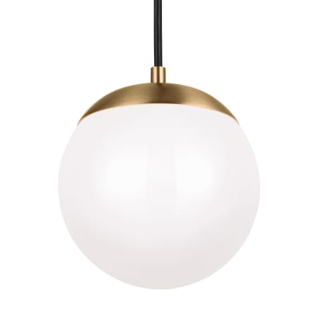 Visual Comfort Leo 8" Wide LED Mini Pendant with Frosted Glass Satin Brass