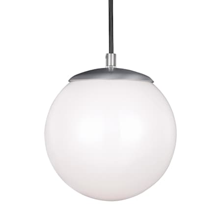 Visual Comfort Leo 8" Wide LED Mini Pendant with Frosted Glass - Medium (E26) Bulb Satin Aluminum