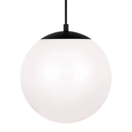 Visual Comfort Leo 12" Wide Pendant with Smooth White Glass Shade Midnight Black