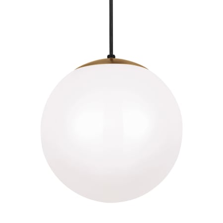 Visual Comfort Leo 12" Wide Pendant with Smooth White Glass Shade Satin Brass