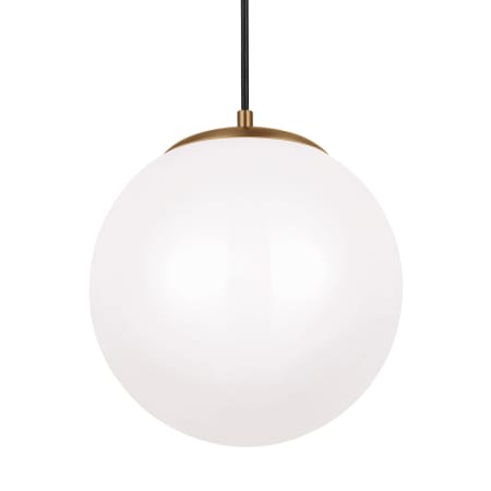 Visual Comfort Leo 12" Wide LED Pendant with Frosted Glass Satin Brass