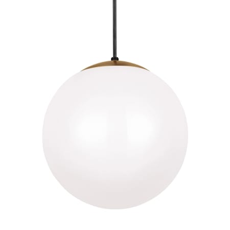 Visual Comfort Leo 14" Wide Pendant with Smooth White Glass Shade Satin Brass