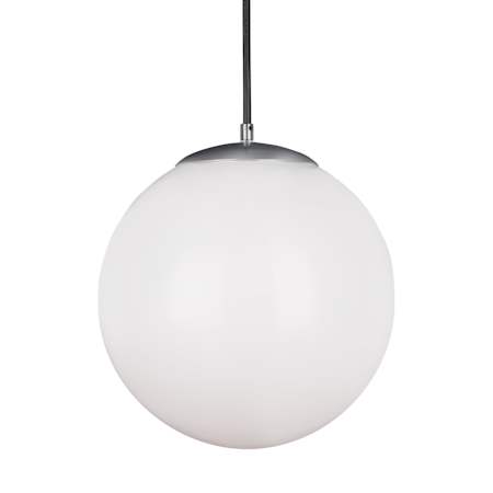 Visual Comfort Leo 14" Wide LED Pendant with Frosted Glass - Medium (E26) Bulb Satin Aluminum