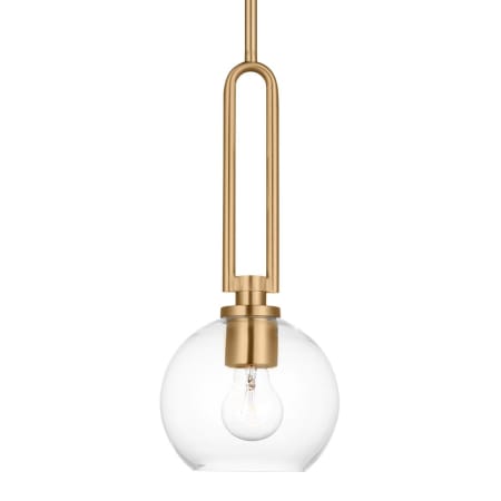 Visual Comfort Codyn 10" Wide Mini Pendant with Clear Glass Shade Satin Brass
