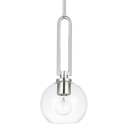 Visual Comfort Codyn 10" Wide Mini Pendant with Clear Glass Shade Brushed Nickel