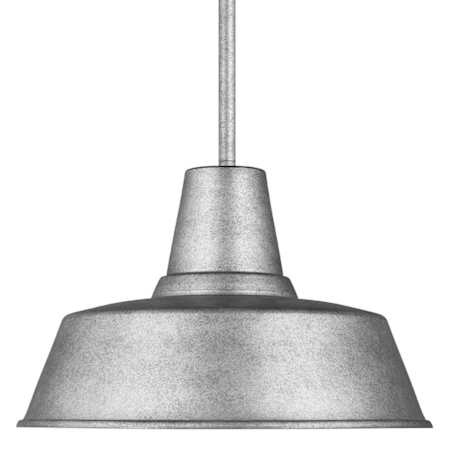 Visual Comfort Barn Light 14" Wide Outdoor Mini Pendant - Warehouse Weathered Pewter
