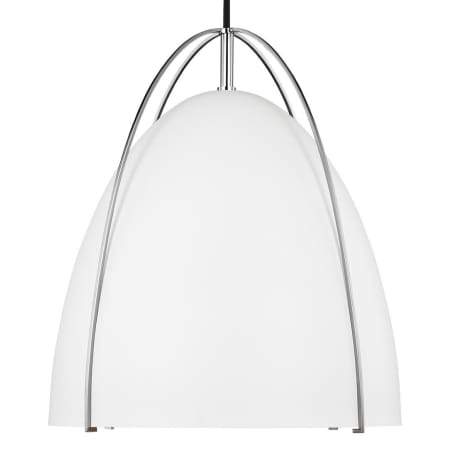 Visual Comfort Norman Single Light 13" Wide Pendant Chrome / White