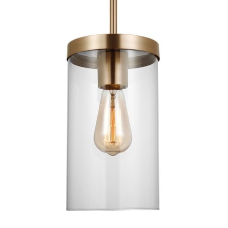 Visual Comfort Zire 6" Wide Outdoor Mini Pendant Satin Brass