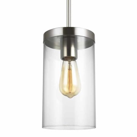 Visual Comfort Zire 6" Wide LED Mini Pendant Brushed Nickel