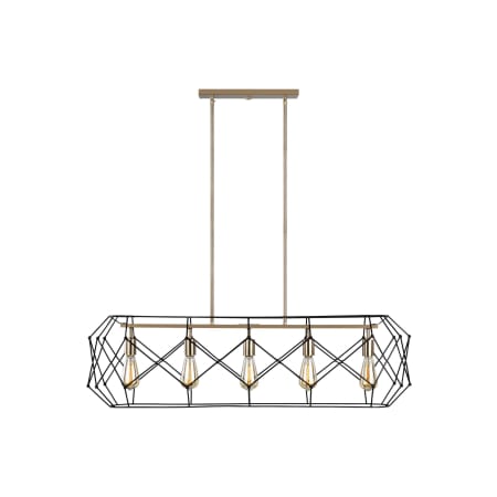 Visual Comfort Zarra 5 Light 44" Wide Linear Chandelier Satin Brass