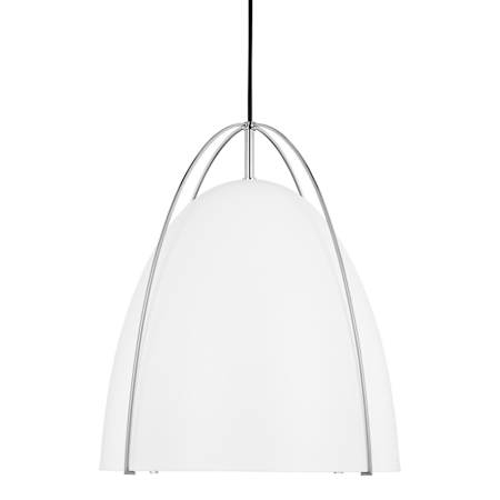 Visual Comfort Norman 15" Wide LED Mini Pendant with Matte White Shade - Bulb Included Chrome