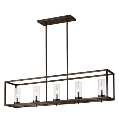 Visual Comfort Zire 5 Light 48" Wide Outdoor Pillar Candle Chandelier Brushed Oil Rubbed Bronze