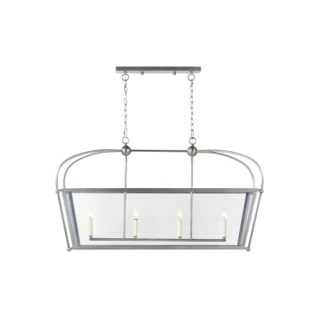 Visual Comfort Charleston 4 Light 46" Wide Taper Candle Linear Chandelier Antique Brushed Nickel