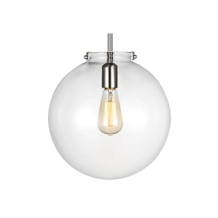 Visual Comfort Kate 12" Wide Pendant Brushed Nickel