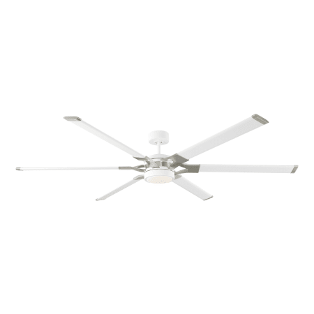 Visual Comfort Loft 72 72" 6 Blade LED Indoor Ceiling Fan with Remote Control Matte White / Brushed Steel
