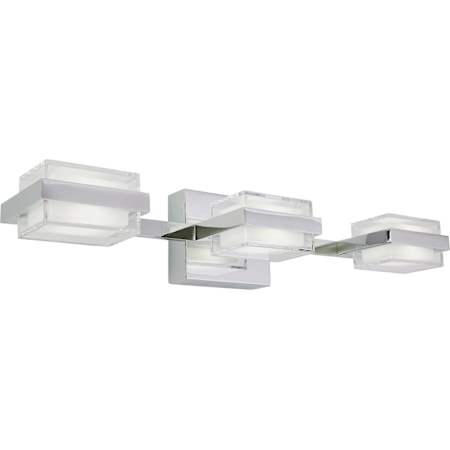 Visual Comfort Kamden 3 Light 22-1/2" Wide Integrated LED Bathroom Shallow Vanity Light - 277 Volt Chrome / 3000K