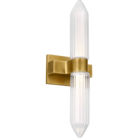 Visual Comfort Langston 8" Tall LED Bathroom Sconce Plated Brass