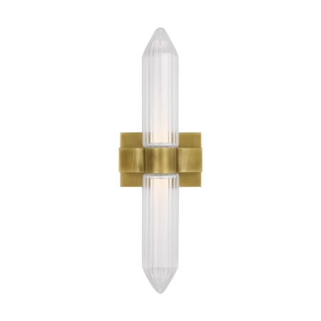 Visual Comfort Langston 8" Tall LED Bathroom Sconce Plated Brass