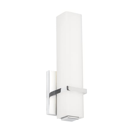 Visual Comfort Milan Single Light 4-1/4" Wide Integrated LED Bathroom Sconce with Acrylic Diffuser - 277 Volt and ADA Compliant Chrome / White Glass / 3000K