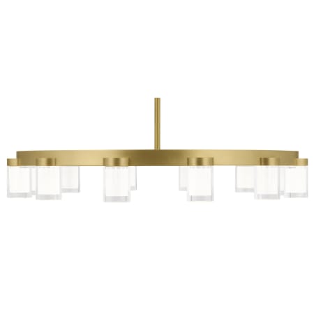 Visual Comfort Esfera 12 Light 32" Wide LED Linear Chandelier -277 Natural Brass
