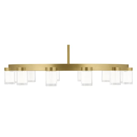 Visual Comfort Esfera 12 Light 32" Wide LED Linear Chandelier Natural Brass