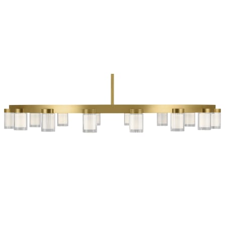 Visual Comfort Esfera 16 Light 44" Wide LED Linear Chandelier -277 Natural Brass