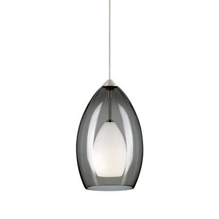 Visual Comfort FreeJack Fire Translucent Smoke Murano Glass Pendant - 12v Halogen Satin Nickel