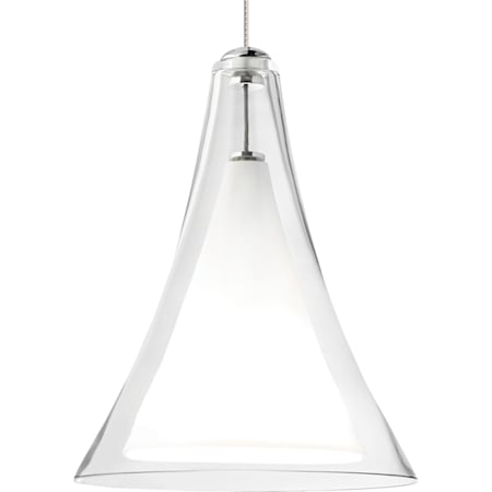 Visual Comfort Melrose 8" Wide Mini Pendant Clear / Satin Nickel
