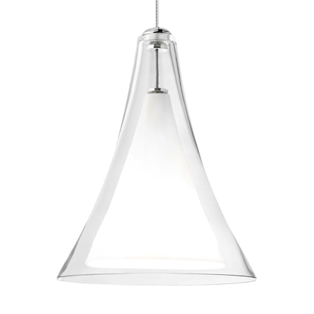 Visual Comfort Melrose 8" Wide LED Mini Pendant Clear / Satin Nickel