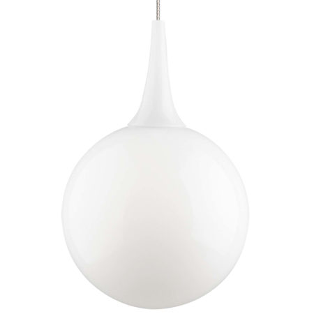 Visual Comfort Pele 7" Wide LED Mini Pendant White / Satin Nickel
